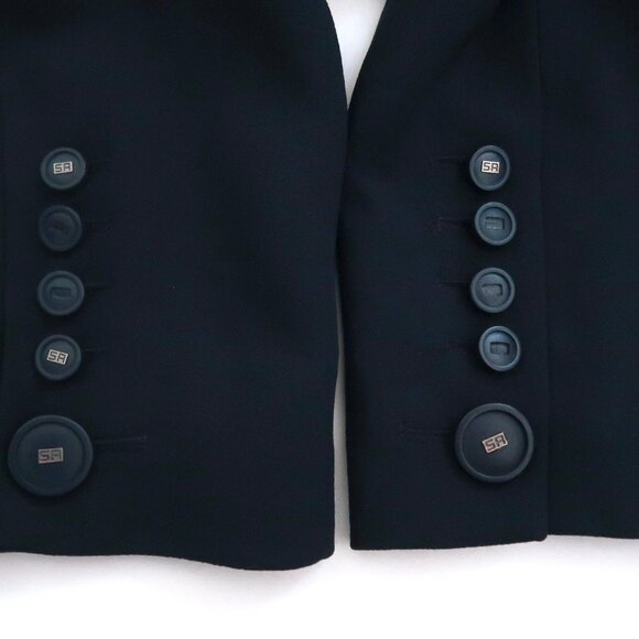 SONIA RYKIEL navy wool blend jacket F 46 US 14 - Picture 7 of 7